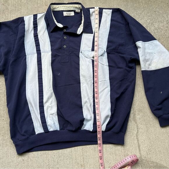 Vintage vertical stripe rugby shirt men’s XL - Picture 7 of 8